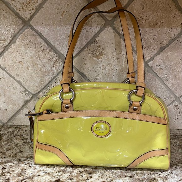 coach bag with neon trim